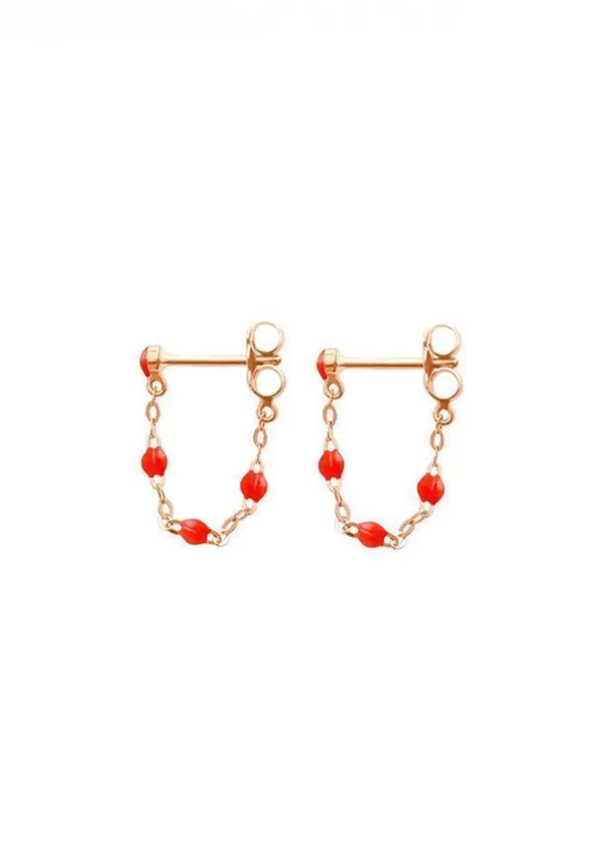 Gigi Clozeau Boucles D'oreilles Classique Gigi Or Rose Résines Corail Shop