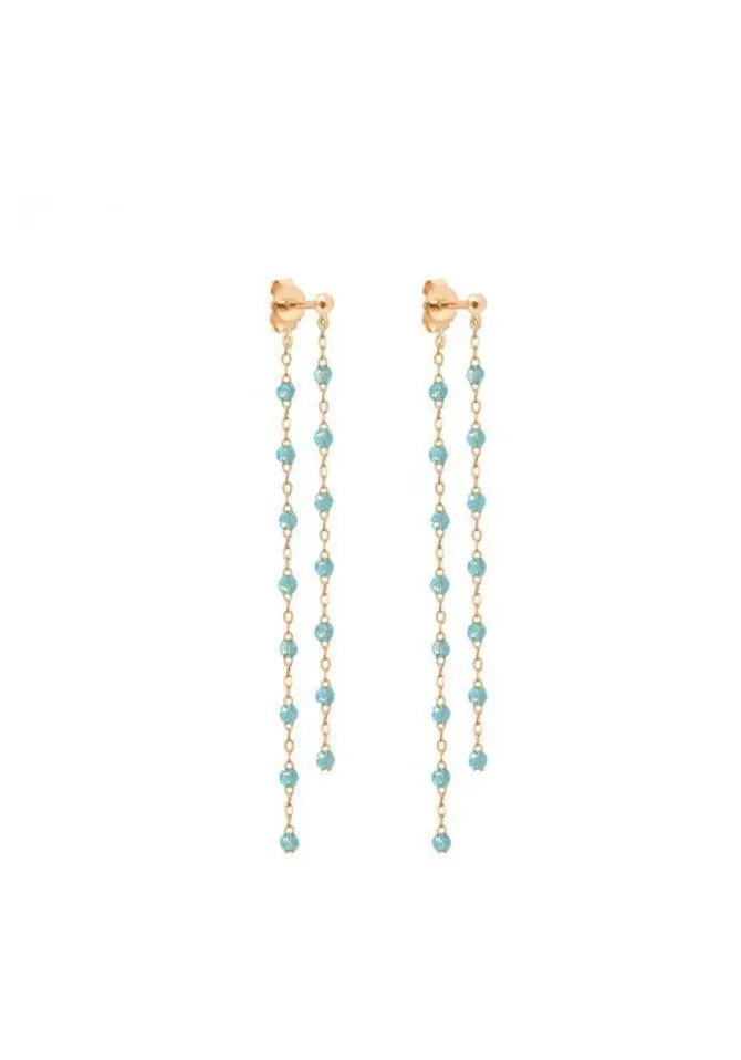 Gigi Clozeau Boucles D'Oreilles Dansantes Classique Gigi Or Rose Et Résines Aqua Cheap