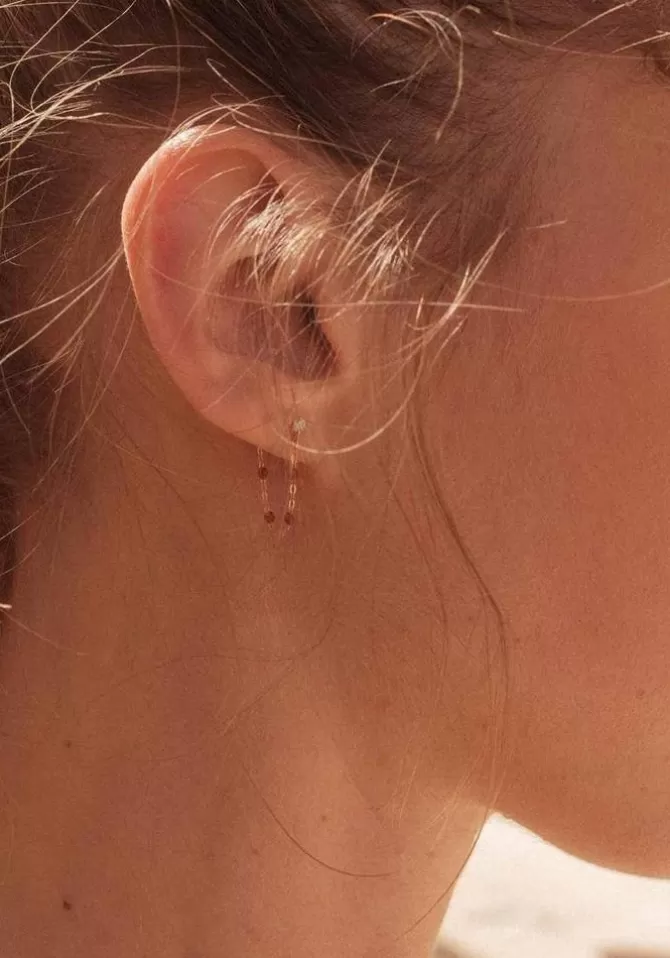 Gigi Clozeau Boucles D'Oreilles Gigi Suprême Diamant Or Rose Et Résines Fauve Cheap