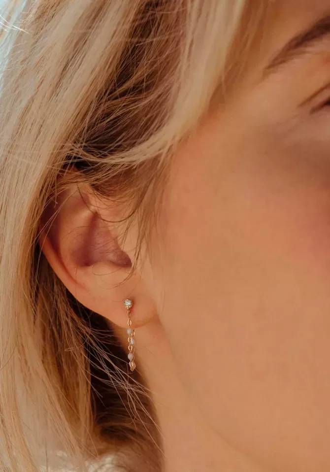 Gigi Clozeau Boucles D'Oreilles Gigi Suprême Diamant Or Rose Et Résines Opale Hot