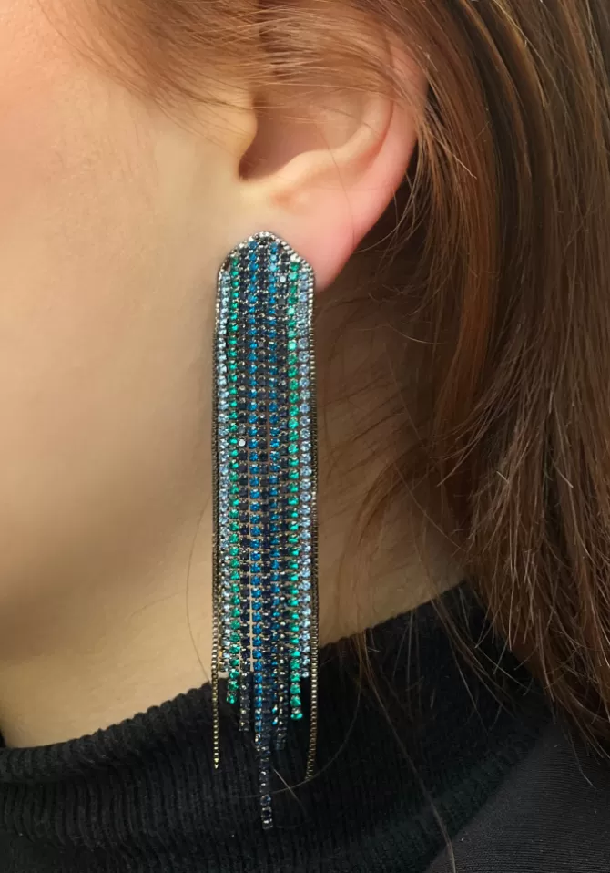 Maison Baika Boucles D'Oreilles Madison Bleues Vertes Et Noires Cheap