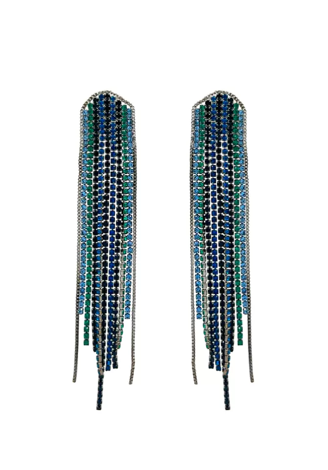 Maison Baika Boucles D'Oreilles Madison Bleues Vertes Et Noires Cheap
