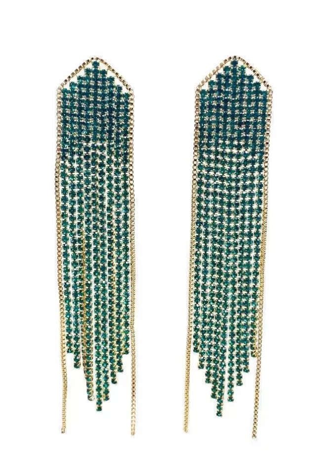 Maison Baika Boucles D'Oreilles Madison Doré Et Vert New