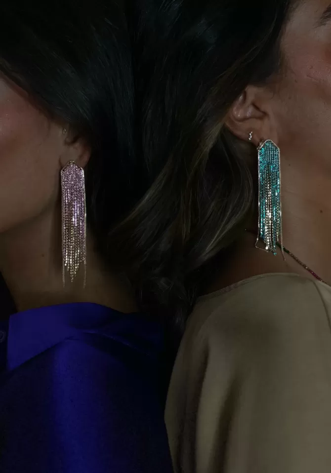 Maison Baika Boucles D'Oreilles Madison Doré Et Vert New
