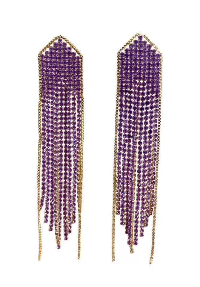 Maison Baika Boucles D'Oreilles Madison Doré Et Violet Shop