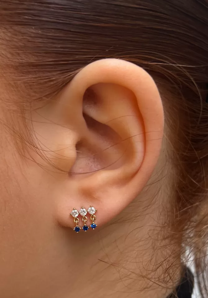 Maison Baika Boucles D'Oreilles Victoire Bleues Cheap