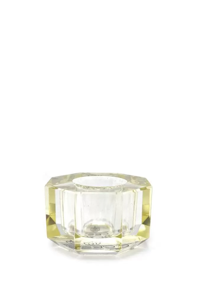 Blush Sélection Décoration Bougeoir Crystal Facetté Jaune Discount