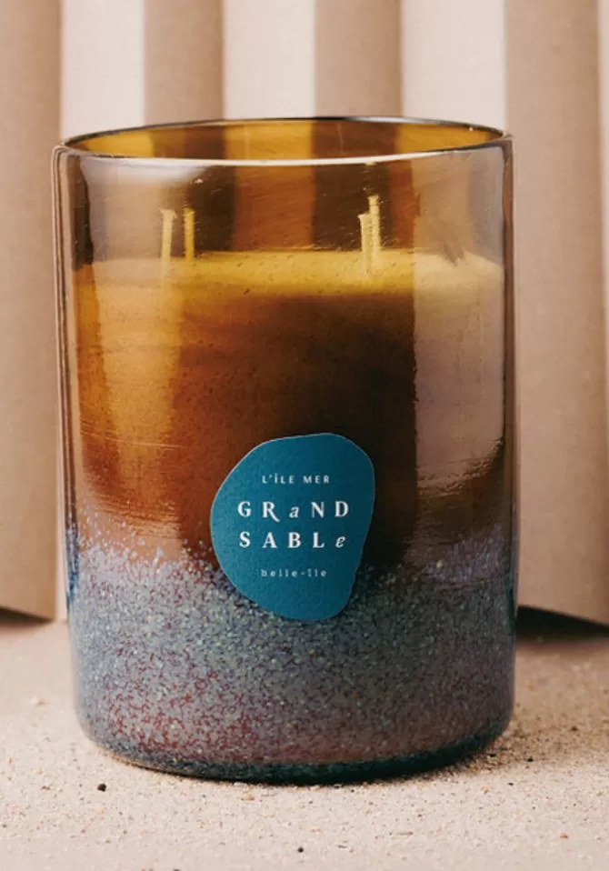 Grand Sable Bougie Parfumée Géante Île Mer Fashion