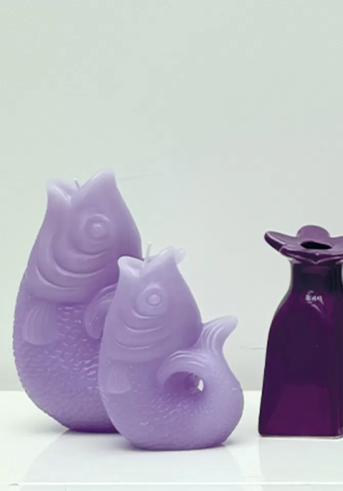 Blush Sélection Décoration Bougie Poisson Petit Modèle Lilas Clearance