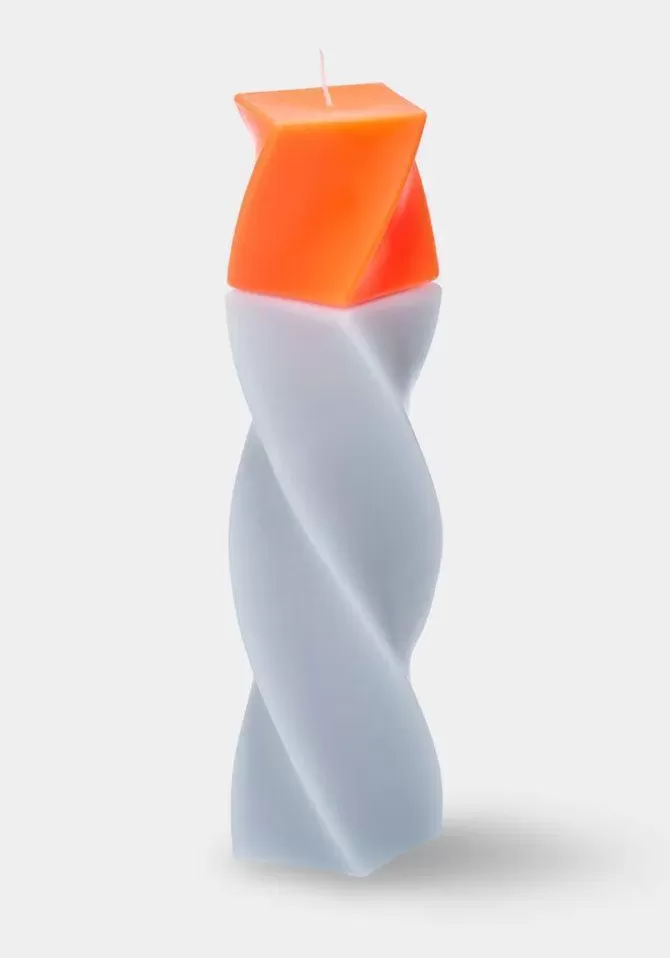 Candle Hand Bougie Spins Spiral Torsadée Orange Best