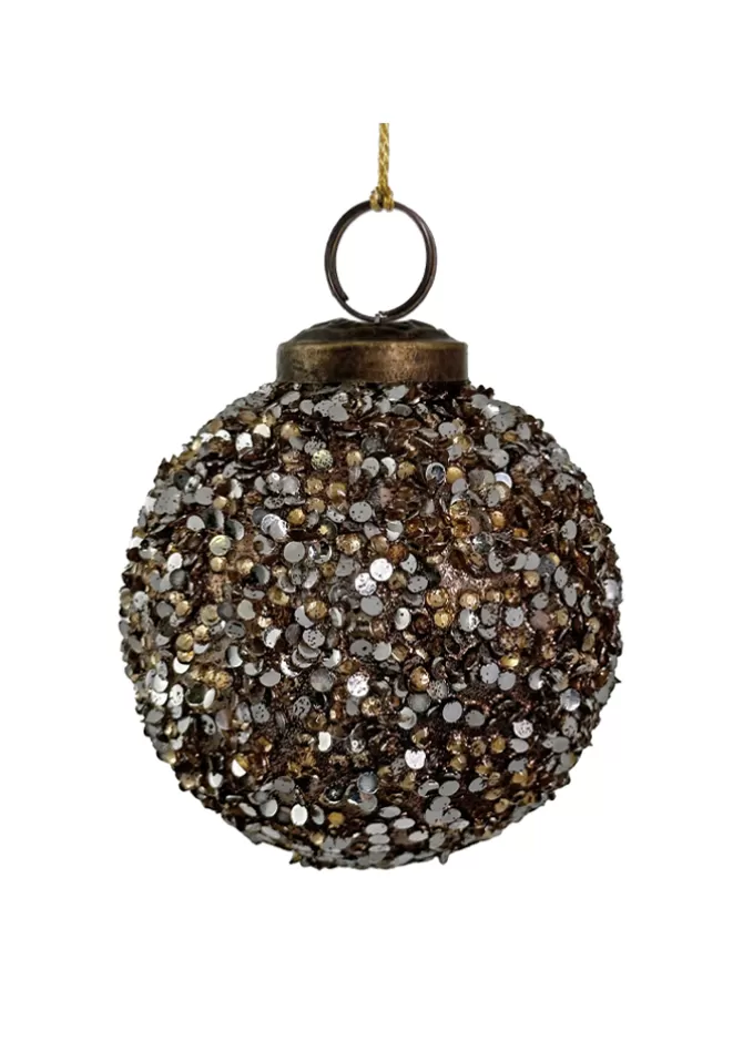 Blush Sélection Décoration Boule De Noël Paillettes Cuivrées Cheap
