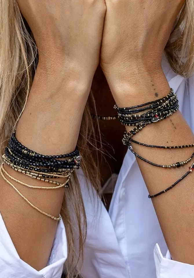 Têtes Blondes Bracelet 6 Tours Ou Collier Black Panther Best