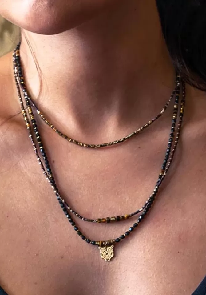 Têtes Blondes Bracelet 3 Tours Ou Collier Leopard Slim New
