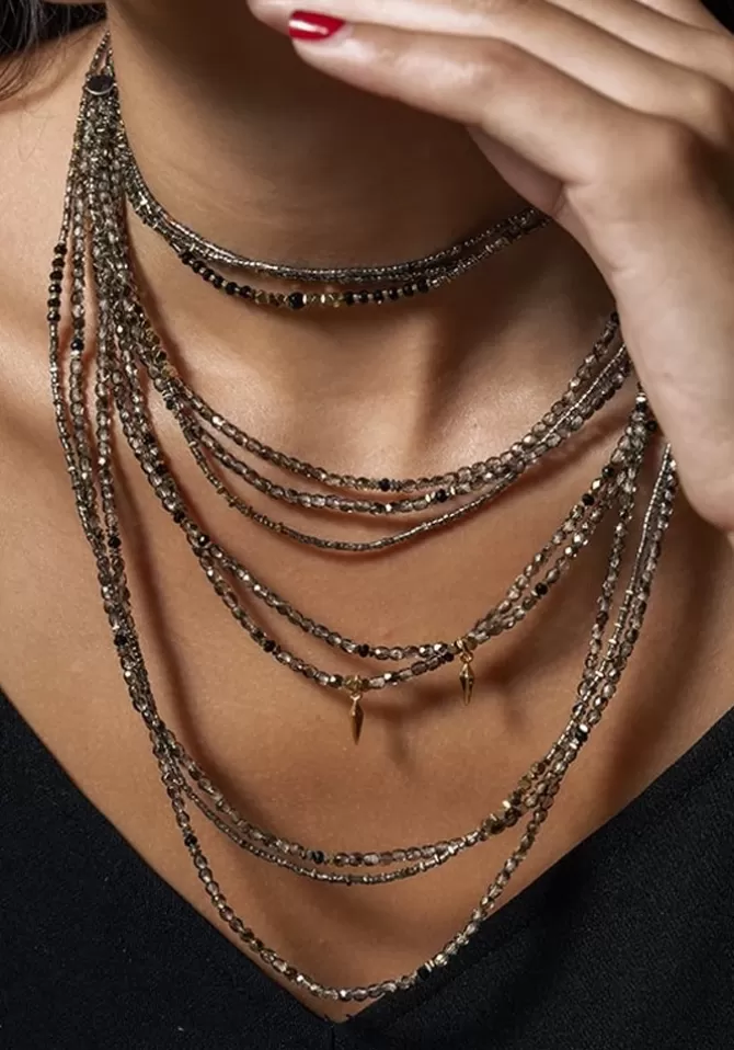 Têtes Blondes Bracelet 3 Tours Ou Collier Spike Gold Sale