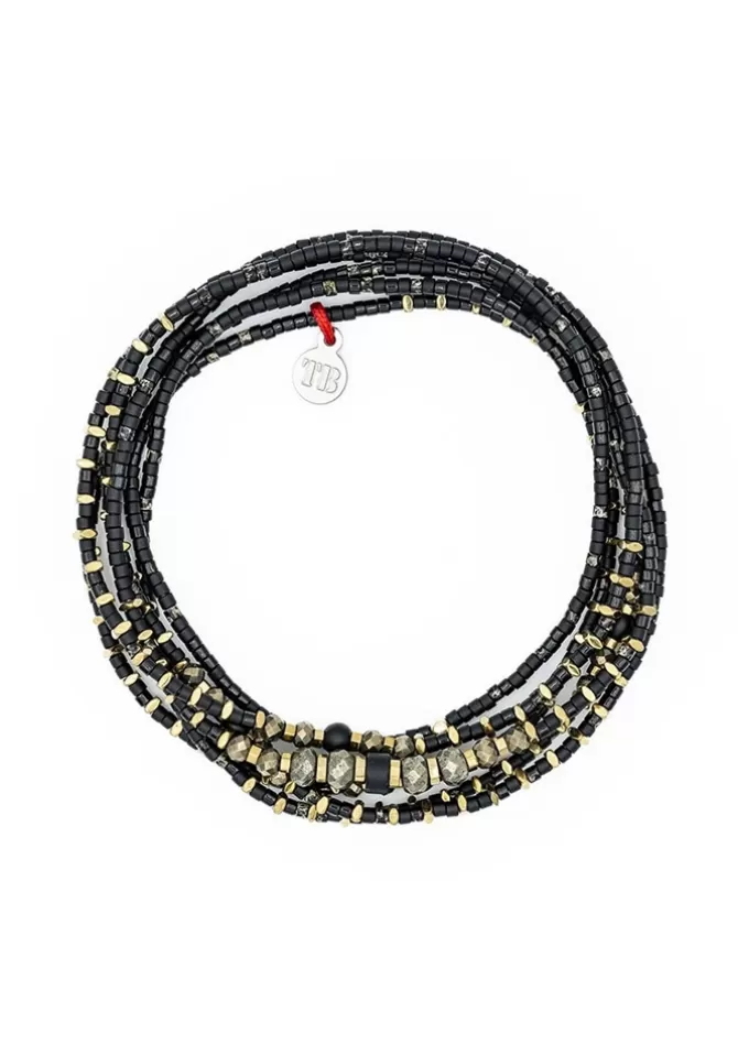 Têtes Blondes Bracelet 6 Tours Ou Sautoir Black Panther Slim Hot