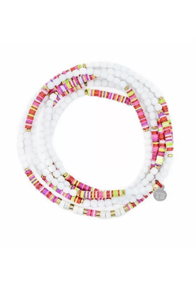 Têtes Blondes Bracelet 6 Tours Roma Néon Blanc Clearance