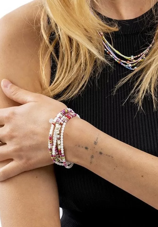 Têtes Blondes Bracelet 6 Tours Roma Néon Blanc Clearance