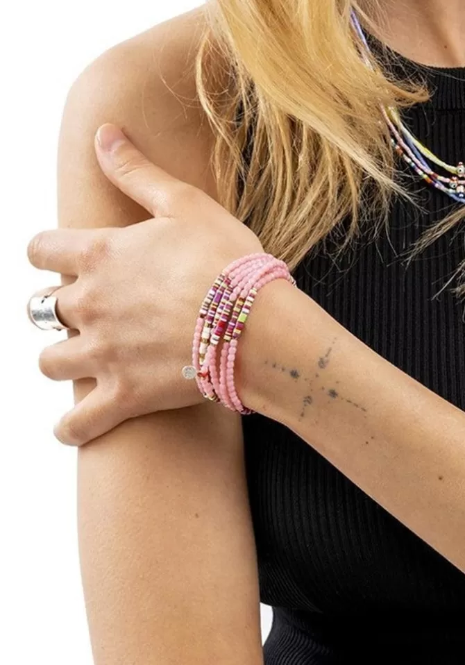 Têtes Blondes Bracelet 6 Tours Roma Néon Rose Clair Clearance