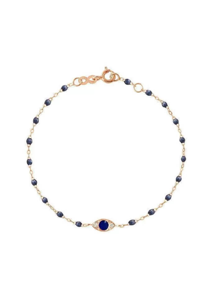 Gigi Clozeau Bracelet Classique Gigi Eye Or Rose Diamants Et Résine Nuit 17cm Discount