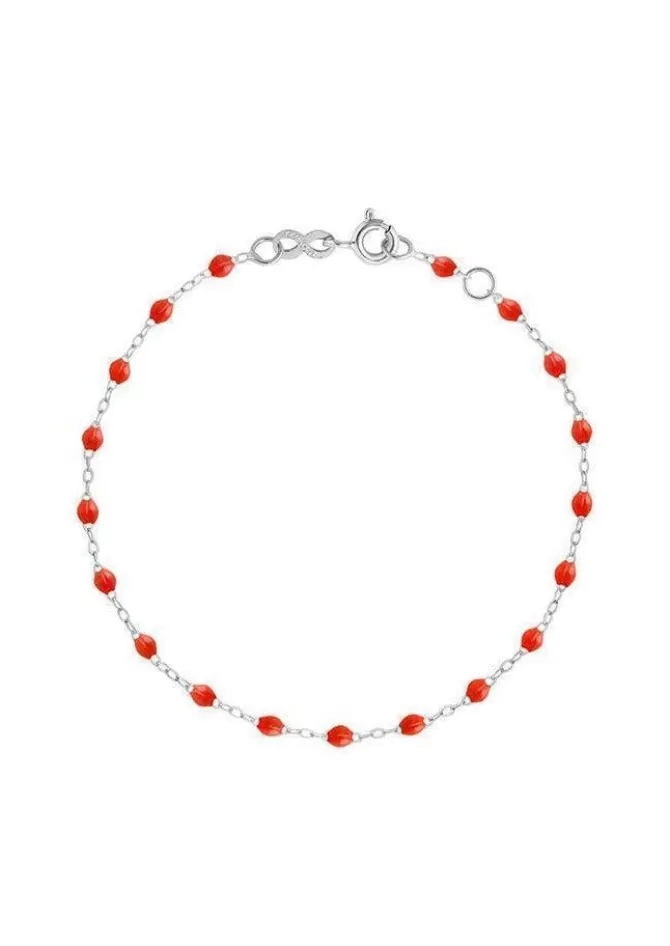 Gigi Clozeau Bracelet Classique Gigi Or Blanc Et Résines Corail 17cm Cheap