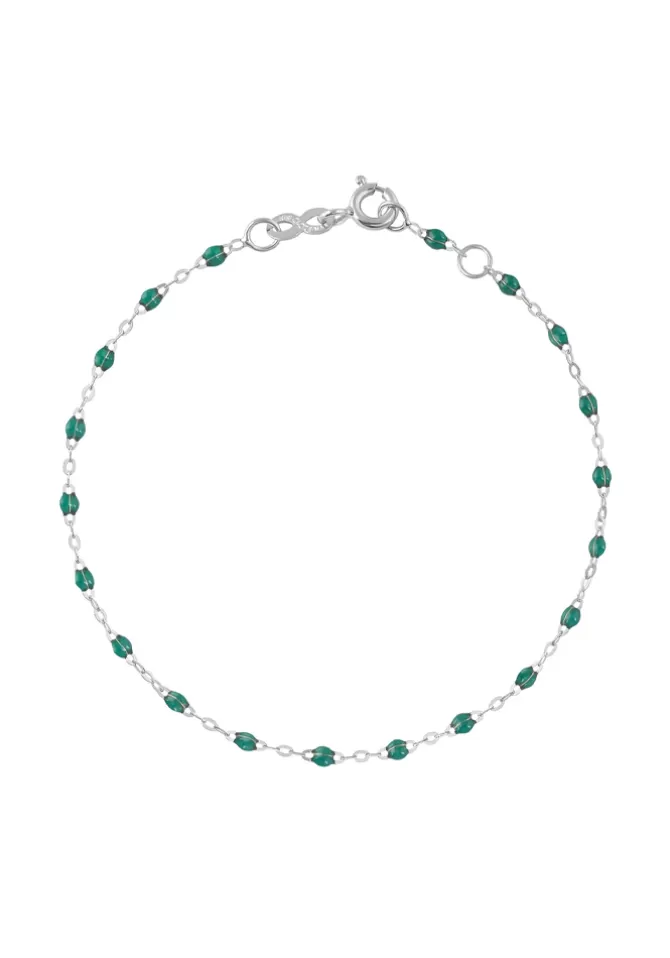 Gigi Clozeau Bracelet Classique Gigi Or Blanc Et Résines Émeraude 17cm Discount