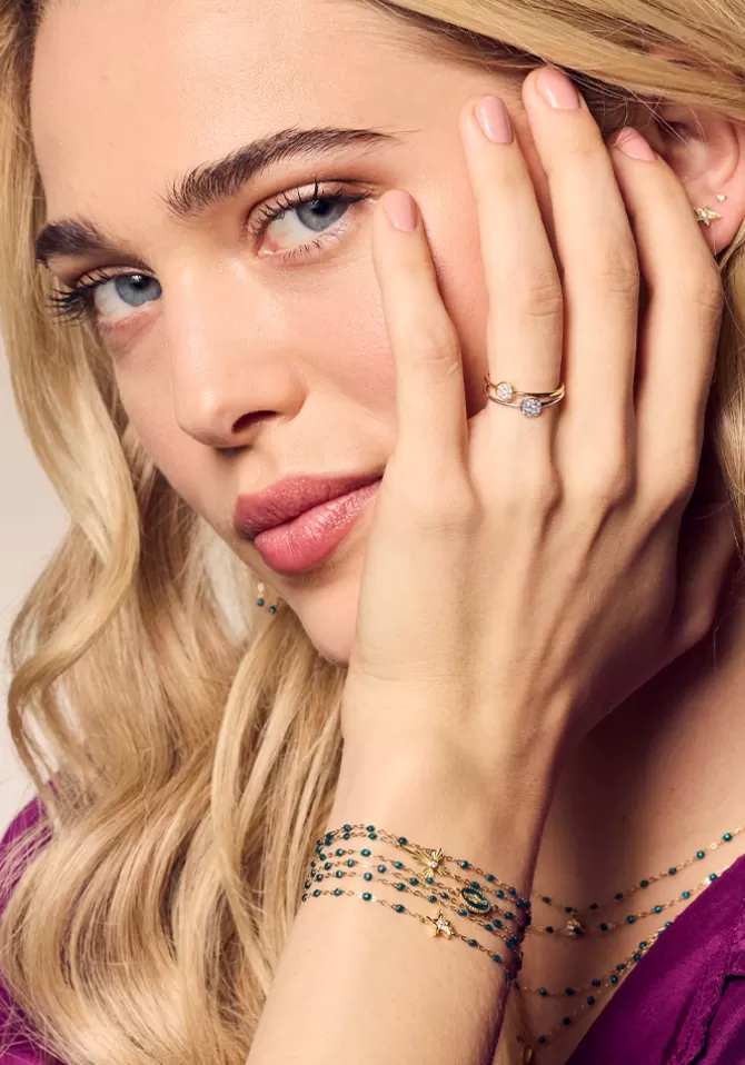 Gigi Clozeau Bracelet Classique Gigi Or Jaune Et Résines Jungle 17cm Best Sale