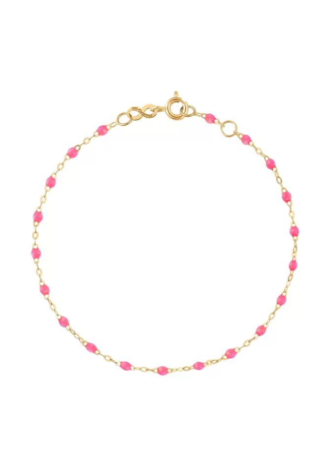 Gigi Clozeau Bracelet Classique Gigi Or Jaune Et Résines Rose Fluo 17cm Discount