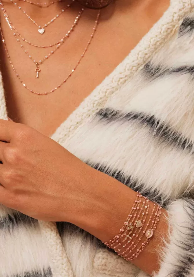 Gigi Clozeau Bracelet Classique Gigi Or Jaune Résines Blush 17cm Flash Sale
