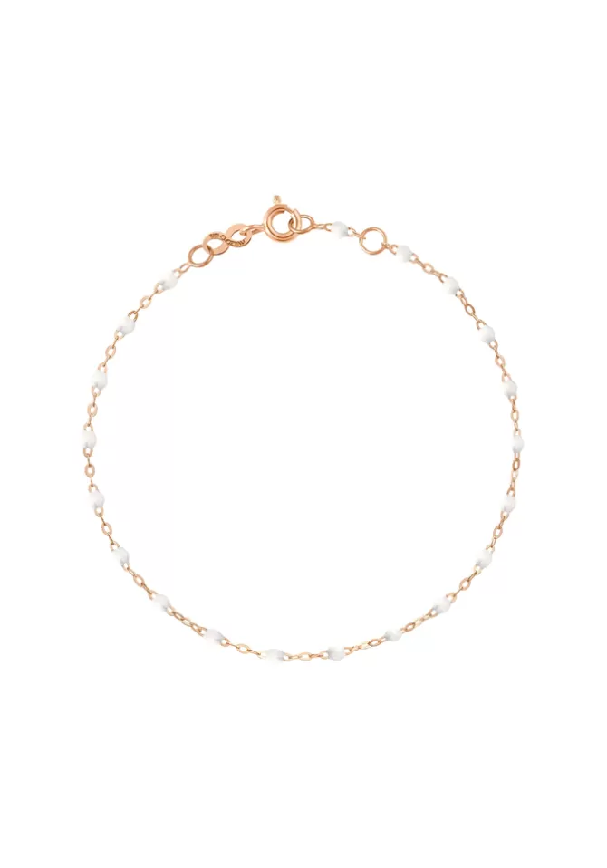 Gigi Clozeau Bracelet Classique Gigi Or Rose Et Résines Blanches 15cm Cheap