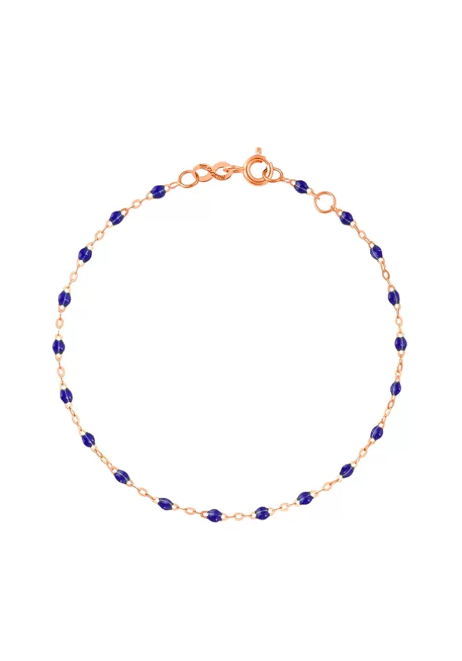 Gigi Clozeau Bracelet Classique Gigi Or Rose Et Résines Bleu De Prusse 17cm Hot