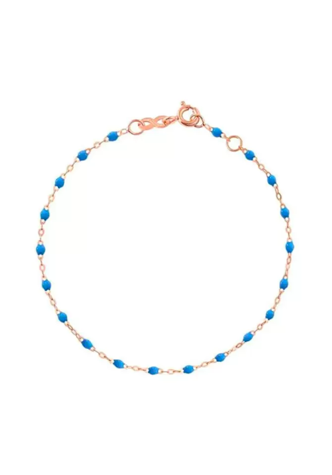 Gigi Clozeau Bracelet Classique Gigi Or Rose Et Résines Bleu Fluo 17cm Outlet