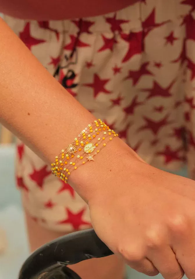 Gigi Clozeau Bracelet Classique Gigi Or Rose Et Résines Citron 17cm Hot