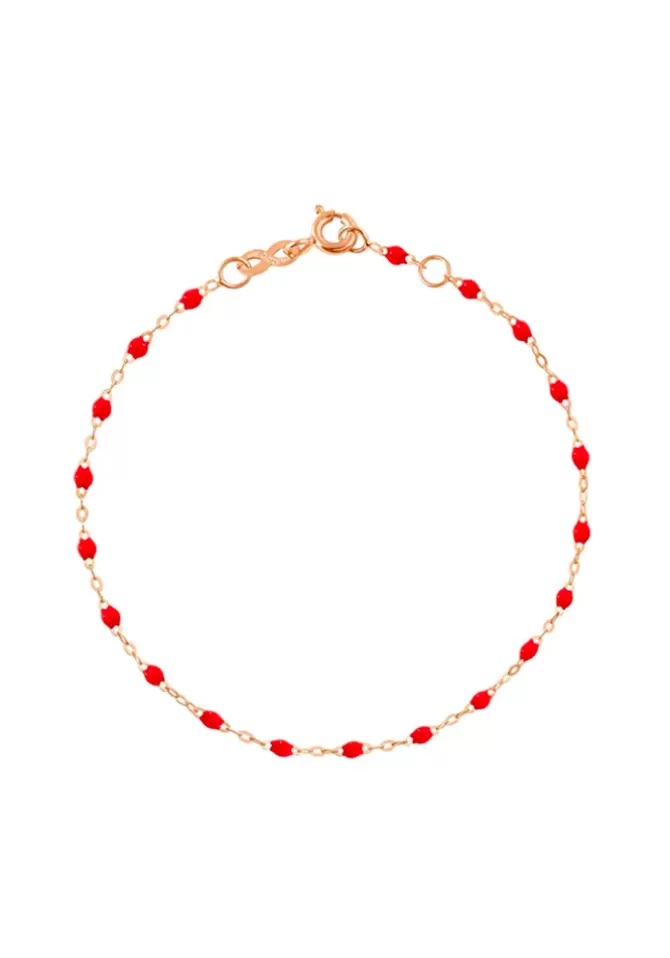 Gigi Clozeau Bracelet Classique Gigi Or Rose Et Résines Coquelicot 17cm New