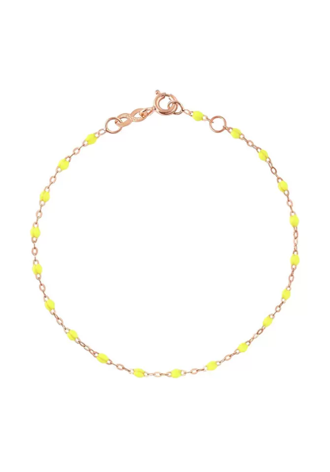 Gigi Clozeau Bracelet Classique Gigi Or Rose Et Résines Jaune Fluo 17cm Clearance