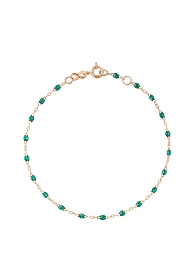 Gigi Clozeau Bracelet Classique Gigi Or Rose Et Résines Émeraude 17cm Sale