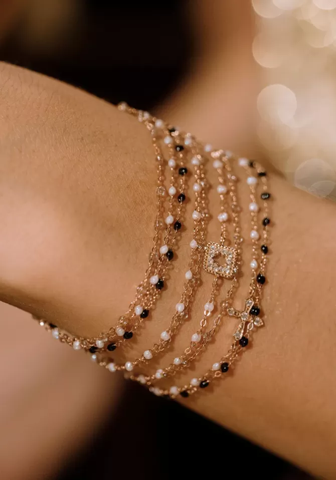 Gigi Clozeau Bracelet Classique Gigi Or Rose Et Résines Noir 15cm Hot