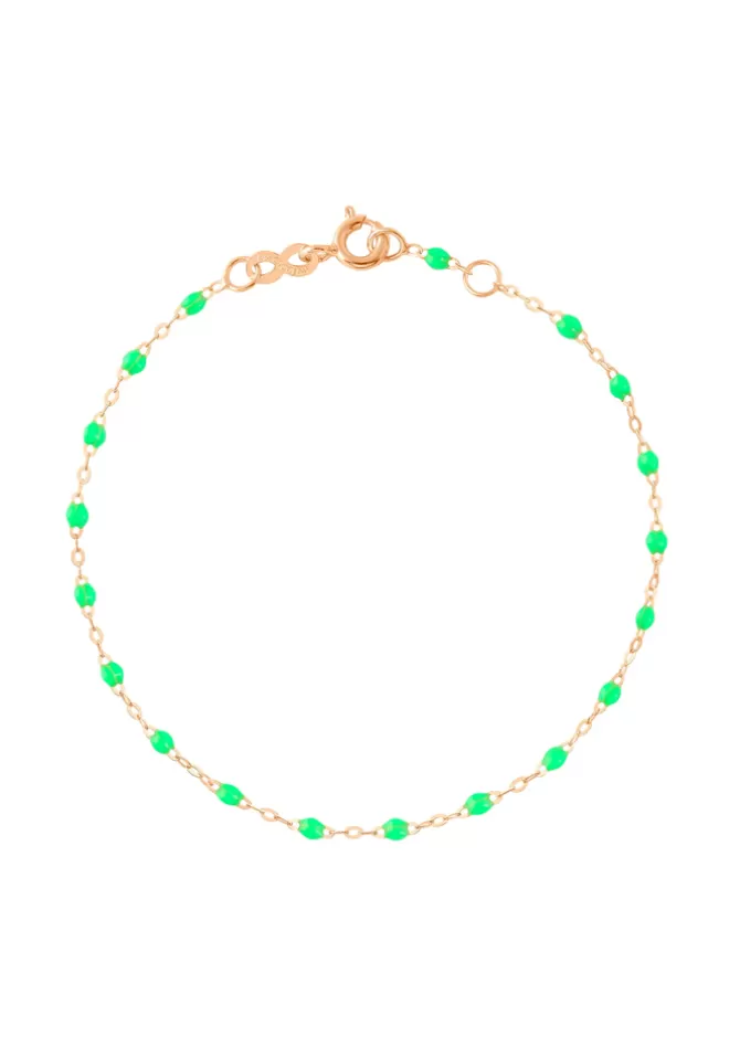 Gigi Clozeau Bracelet Classique Gigi Or Rose Et Résines Vert Fluo 17cm Sale