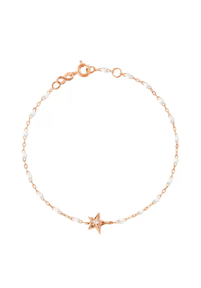 Gigi Clozeau Bracelet Classique Gigi Étoile Or Rose Diamant Et Résines Blanches 17cm Clearance