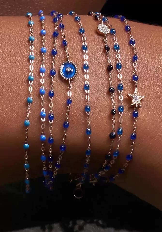 Gigi Clozeau Bracelet Classique Gigi Étoile Or Rose Diamant Et Résines Prusse 17cm Cheap