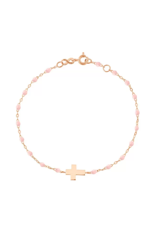 Gigi Clozeau Bracelet Croix Or Rose Et Résines Rose Bébé 17cm Clearance