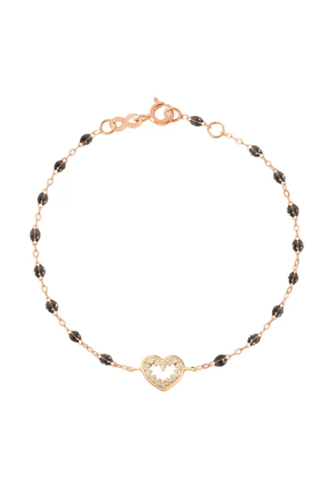 Gigi Clozeau Bracelet Cœur Suprême Or Rose Résine Quartz Et Diamants 17 cm Fashion