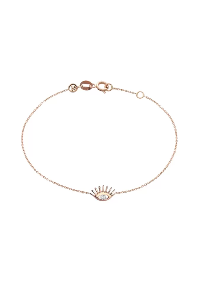 Kismet By Milka Bracelet Evil Eye Slim Chain Diamant Blanc Cheap