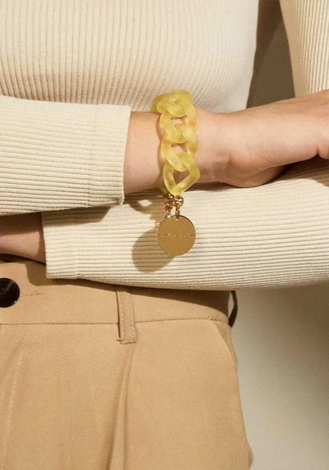 Vanessa Baroni Bracelet Flat Chain Iced Yellow Fashion