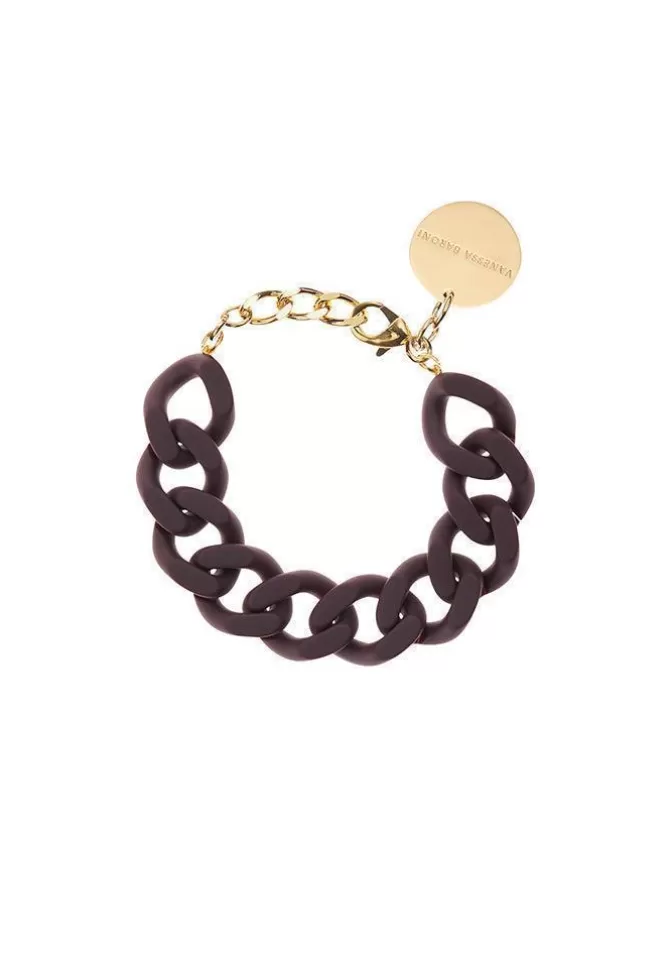 Vanessa Baroni Bracelet Flat Chain Matt Aubergine Sale