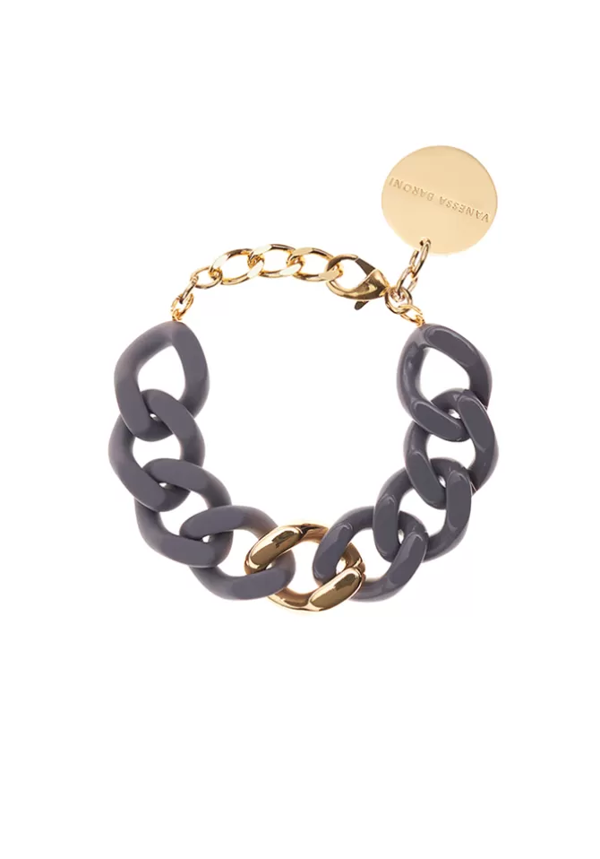 Vanessa Baroni Bracelet Flat Chain Pigeon Grey Cheap