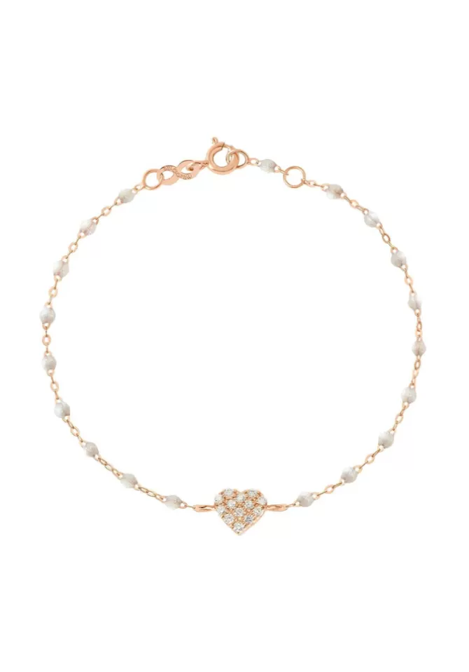 Gigi Clozeau Bracelet In Love Diamant Or Rose Et Résine Opale 17cm Discount
