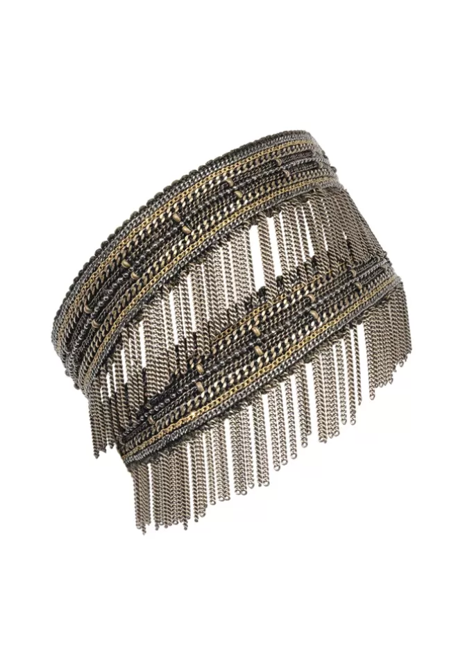 Marie-Laure Chamorel Bracelet 1L013 Double Tour Kaki Gold Antique Cheap