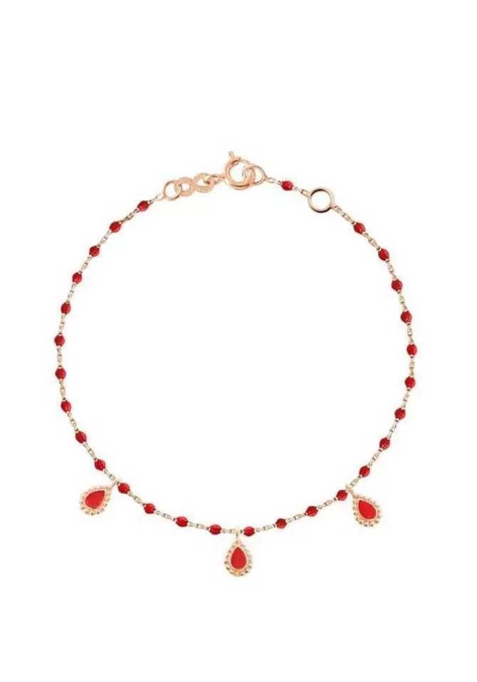 Gigi Clozeau Bracelet Lucky Cashmere Or Rose Et Résines Coquelicot 17cm Outlet
