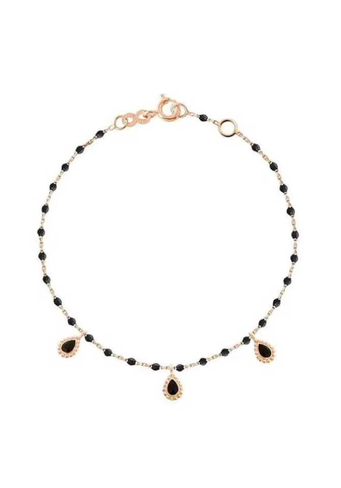 Gigi Clozeau Bracelet Lucky Cashmere Or Rose Et Résines Noir 17cm Fashion