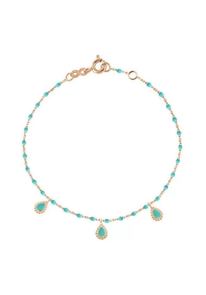 Gigi Clozeau Bracelet Lucky Cashmere Or Rose Et Résines Turquoise Vert 17cm Outlet